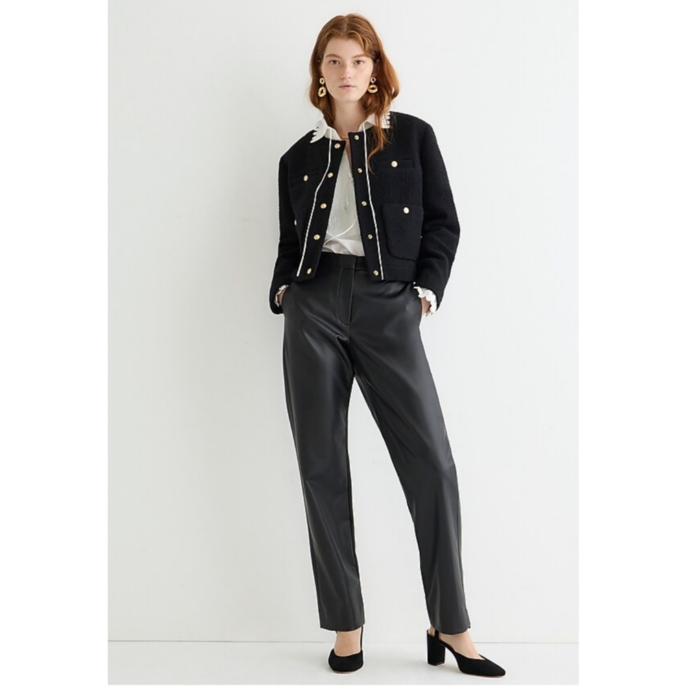 J.Crew Kate Straight-Leg Pant in Faux Leather